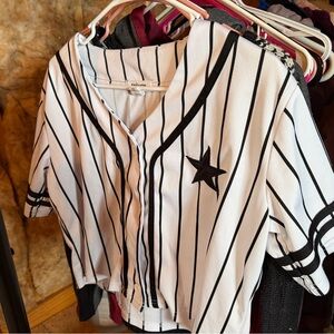 Wild Fable Black and White Striped Kids Jersey